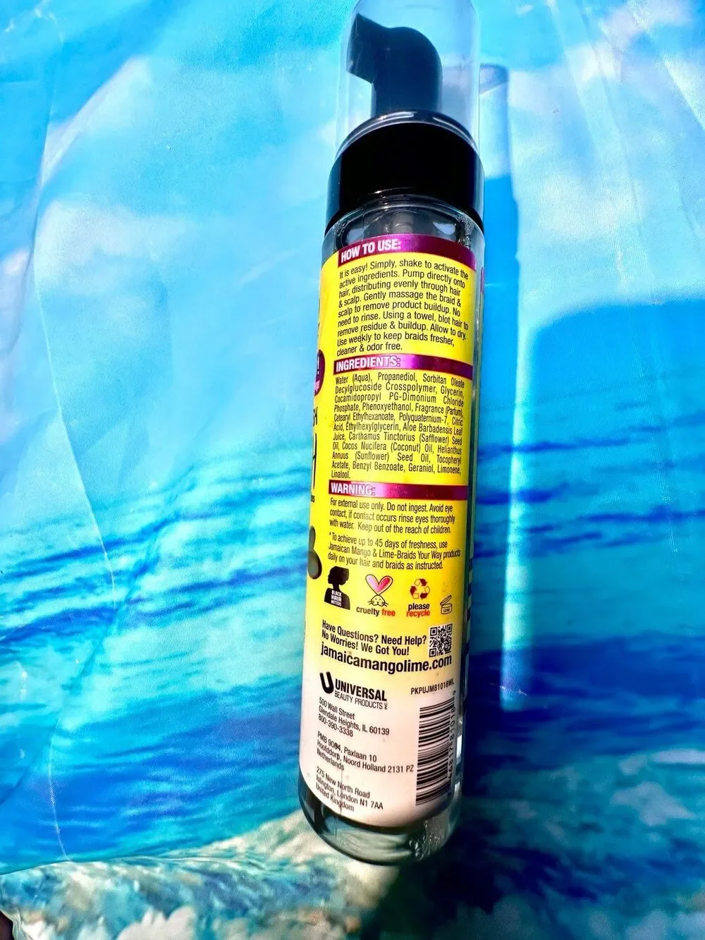 Jamaican Mango & Lime Foams Braid Your Way 8 fl. oz., Micellar Water Refresher